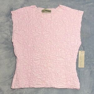 Callie Mac Light Pink Crinkle Top
